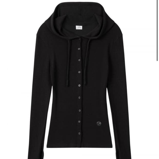 어스지구/ HOODIE WARMER CARDIGAN (BLACK)