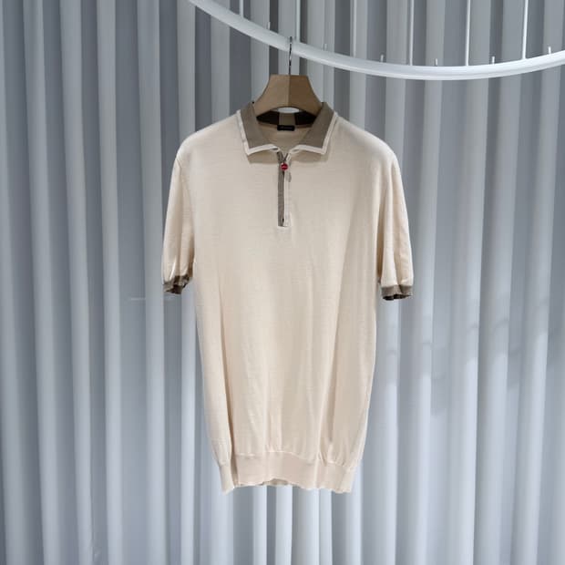 (A+/L) / 키톤 하프집업 니트 폴로 반팔 셔츠