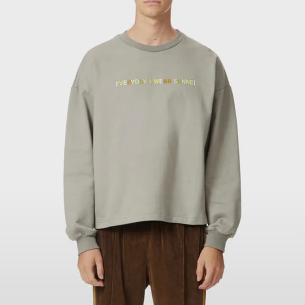 써네이 자수 오버사이즈 맨투맨 (XL)