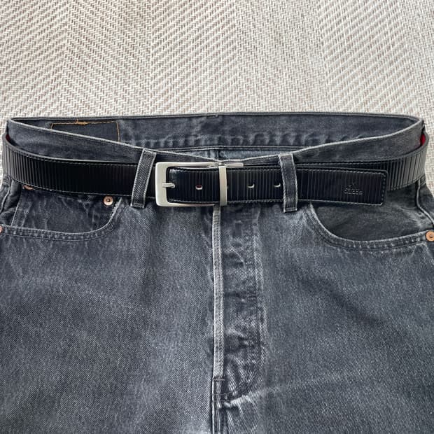 빈티지 아디다스 리버시블 레더 벨트 