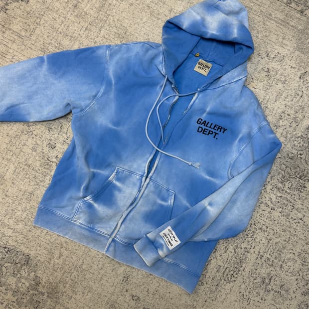 갤러리 디파트먼트 선페이디드 로고 집업 블루 xl