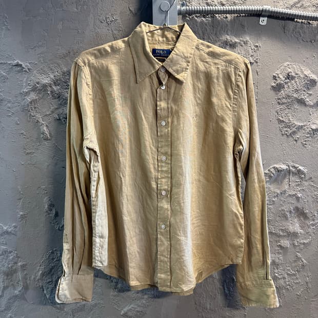 폴로 랄프로렌 POLO 린넨 100% 릴렉스핏 셔츠 베이지 XS