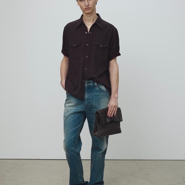 토니웩 Raw cut off check shirts 버건디 M사이즈