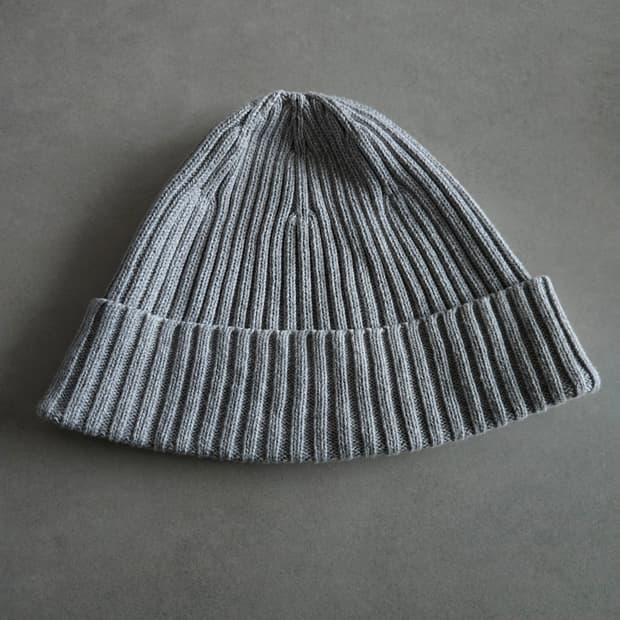 유니클로 코튼립비니 그레이 골지 니트비니 회색