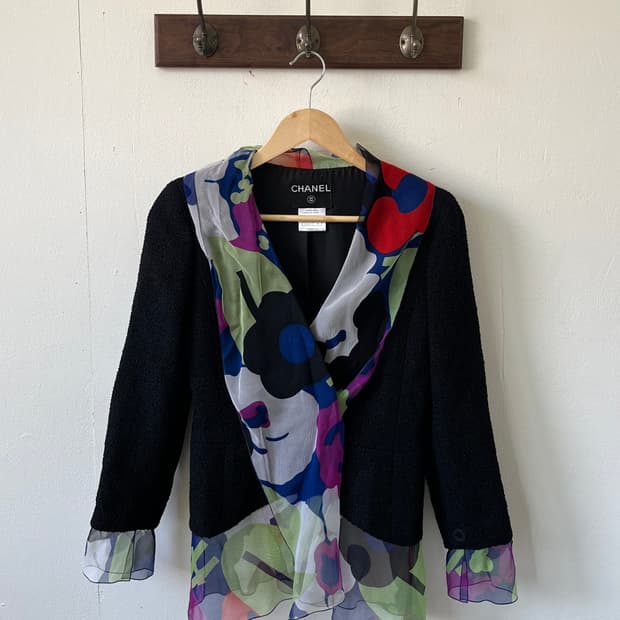 CHANEL 플라워 트위드 자켓