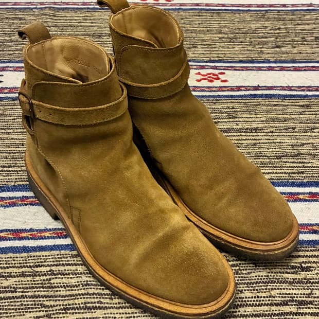 (41/260)AMI 아미 조드퍼 더비 스트랩 스웨이드 부츠