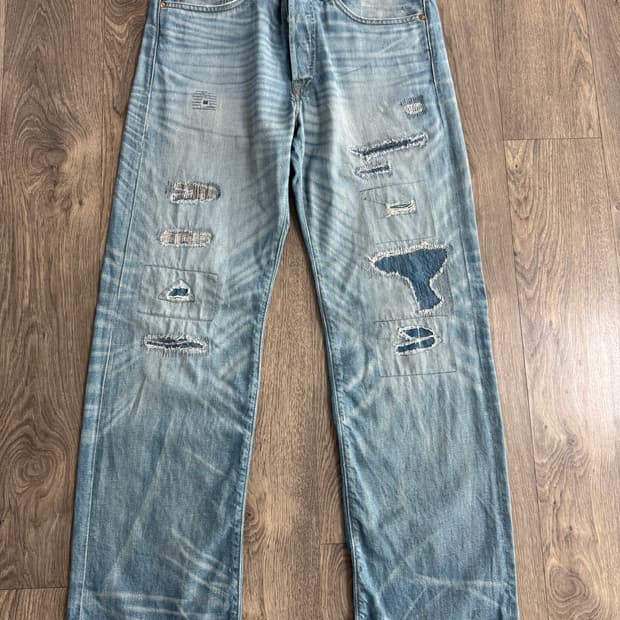 32/32 더블알엘 빈티지5포켓 플레인필드 워싱 데님