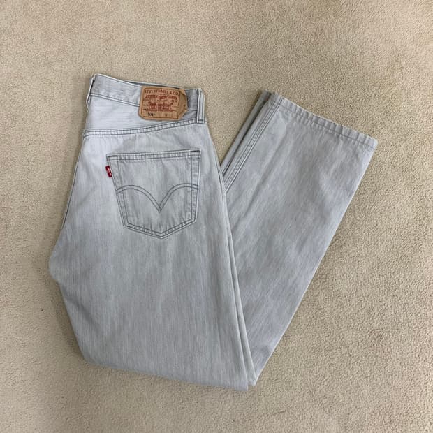 빈티지 리바이스 501 워싱 데님팬츠(33사이즈) 그레이진 남자청바지
