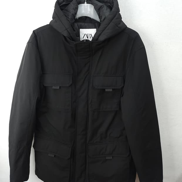 ZARA 검정 후드 패딩파카 100 L 새제품급