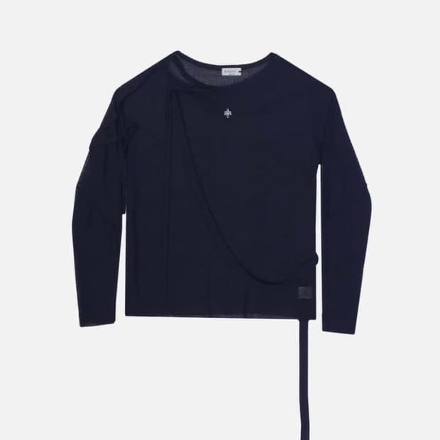 aesynctx TRIMMED KNIT TOP - L