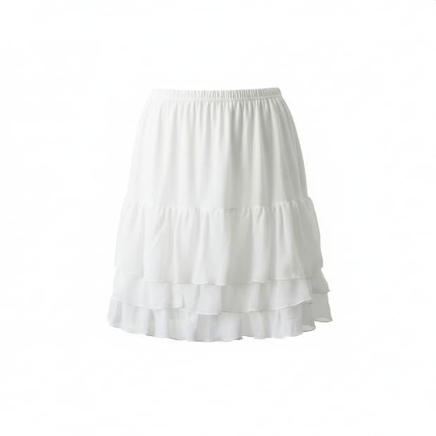 화이트 캉캉 프릴 밴딩 스커트 1886