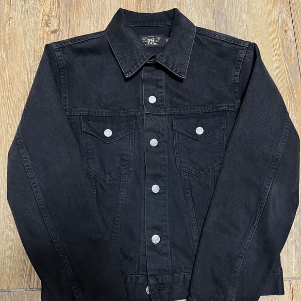 택포38) RRL 더블알엘 3rd 트러커 데님자켓 흑청 3세대 S