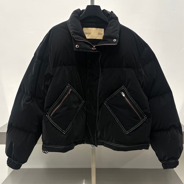 마뗑킴 스티치 코팅 다운 점퍼