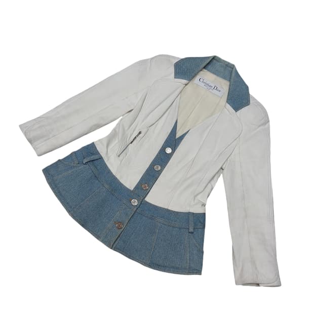 크리스찬 디올 데님 양가죽 자켓
