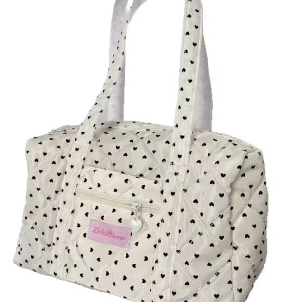 화이트 도트 숄더백