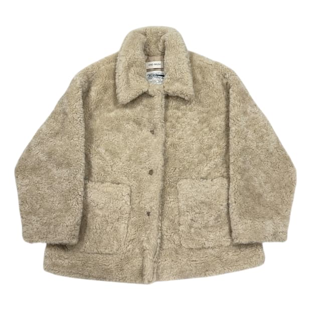 앤드브러쉬 이브닝 퍼 자켓 베이지