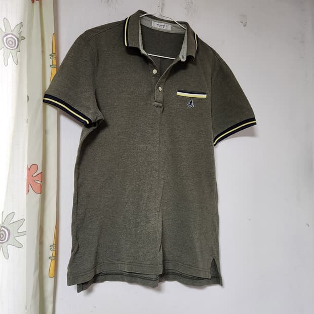 빈폴 반팔 카라티 올리브색 100