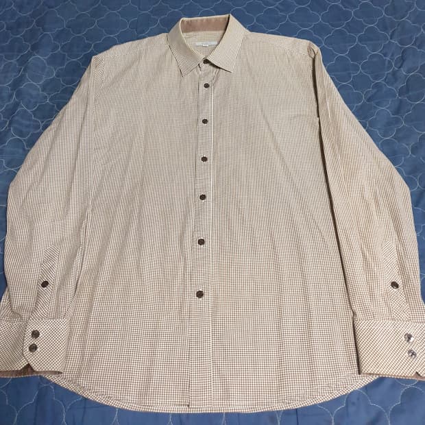 ICINOO 이신우 깅엄체크 긴팔셔츠 브라운 (110)