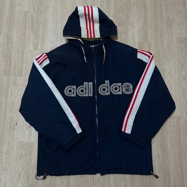 아디다스 올드스쿨 누빔 네이비 바람막이 자켓 L(100)