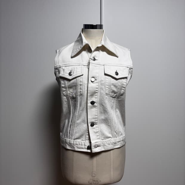 새상품)S) 21SS 메종 마르지엘라 포스티치 화이트 데님 베스트 