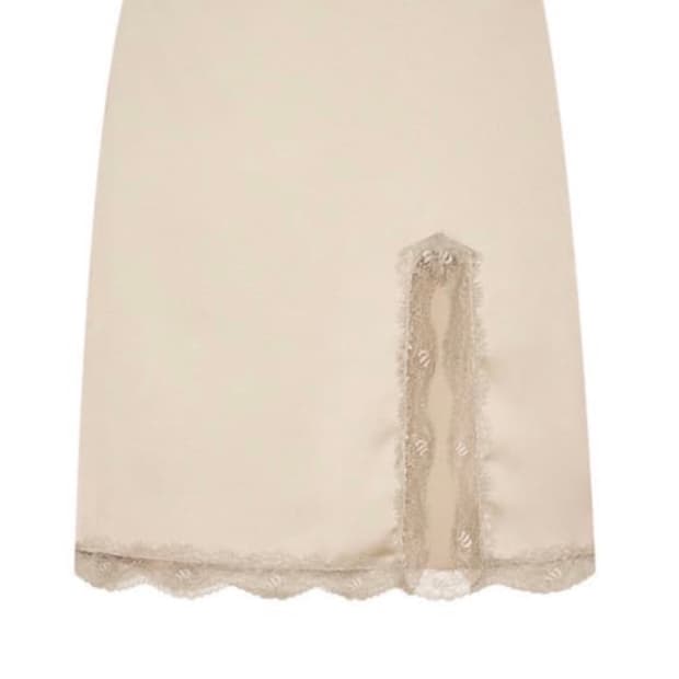 TMT Lace midi skirt beige