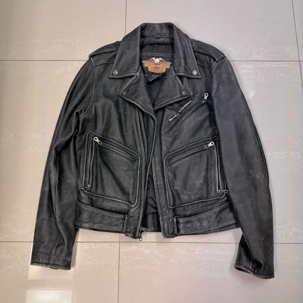 할리데이비슨 레더 빈티지워싱 라이더자켓