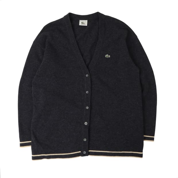라코스테 챠콜 울 프레피 가디건