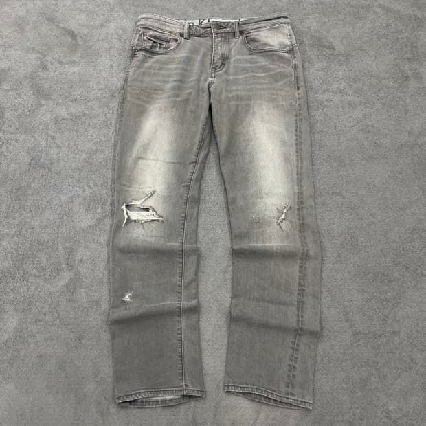 캘빈클라인 CK 그레이 디스워싱 데미지 청바지