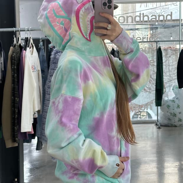 베이프 샤크 타이다이 풀 후드집업