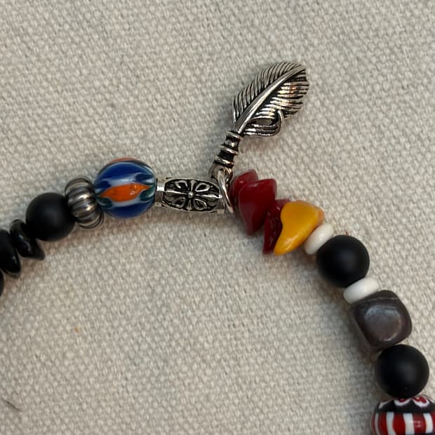 오프화이트 스톤 믹스 팔찌