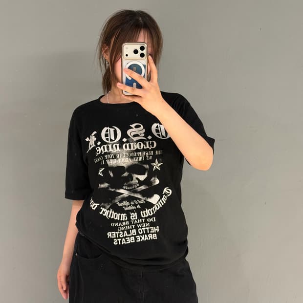 Skull printing detail oversized top