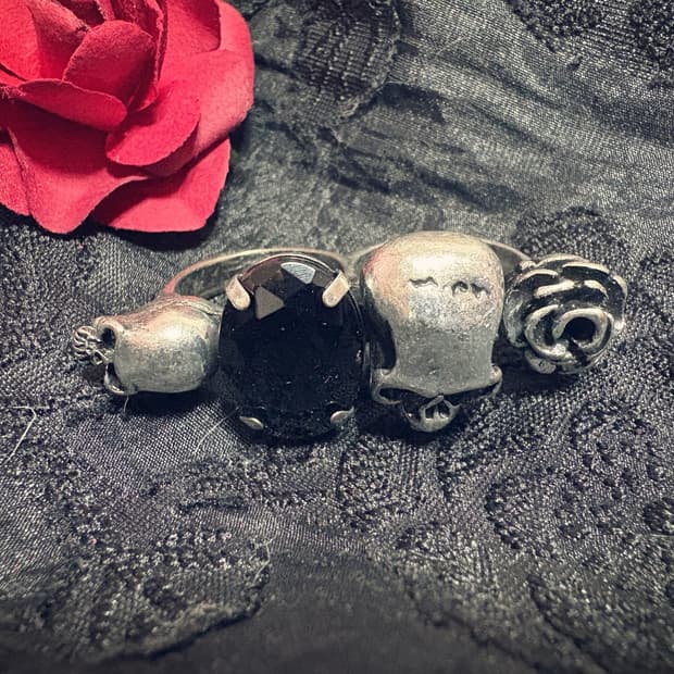 Punk Rose Double Finger Ring