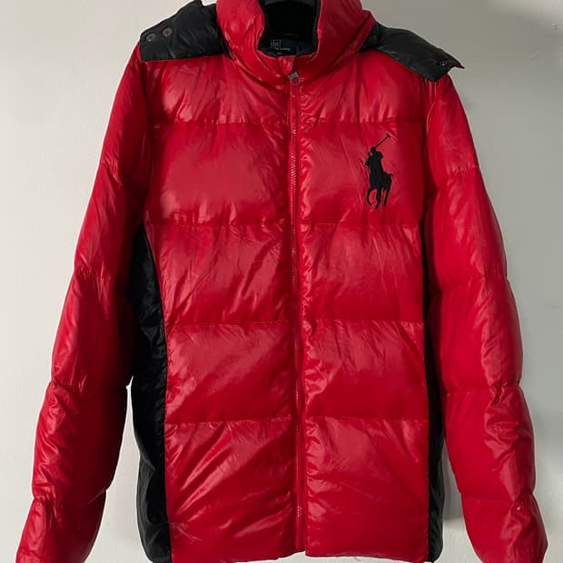 폴로 랄프로렌 보이즈 스칼렛레드 빅포니 패딩 (on.92)  