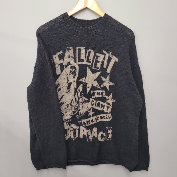 팔렛 락 밴드 니트 블랙