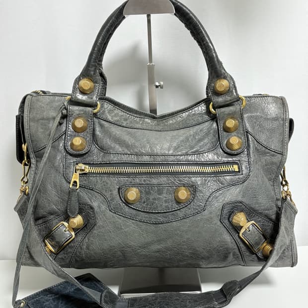 발렌시아가 자이언트 모터 시티백 그레이