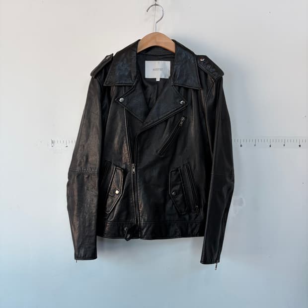 헤스티지 블랙 레더 라이더 자켓