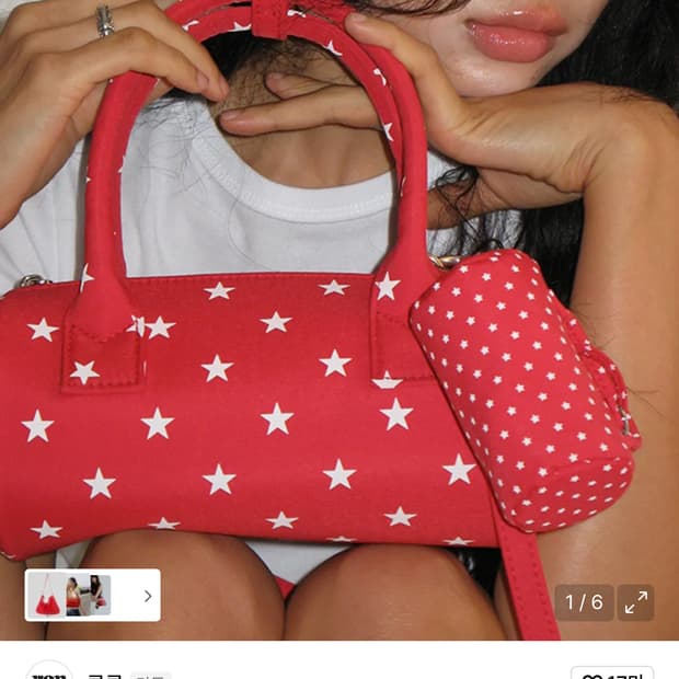 론론 도트 땡땡이 미니백 레드