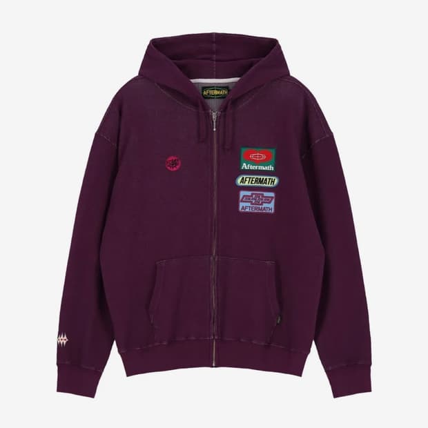 애프터 매스 WAFFLE ZIP HOODIE (PURPLE)