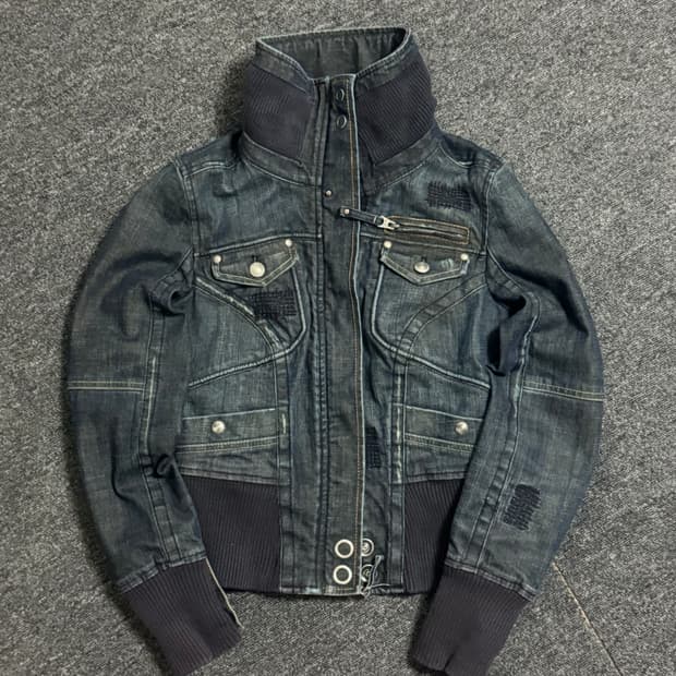 아르마니 익스체인지 하이넥 데님 자켓