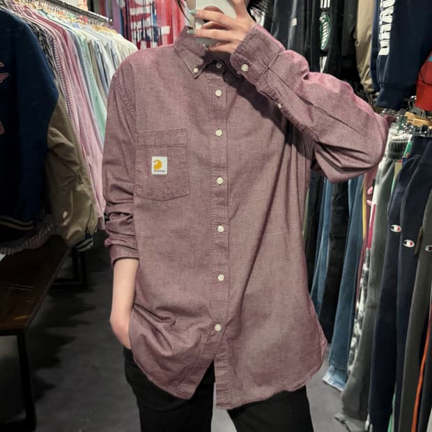 [IM] Carhartt 칼하트 긴팔 셔츠 워싱 버건디