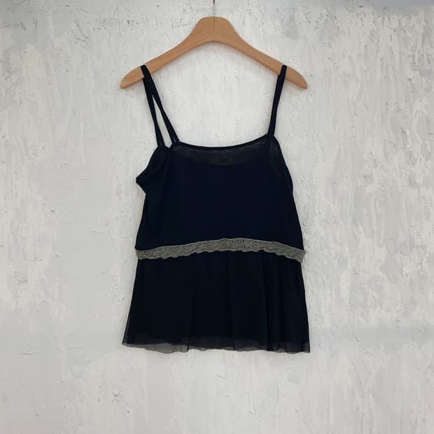 vintage lace layered spaghetti top