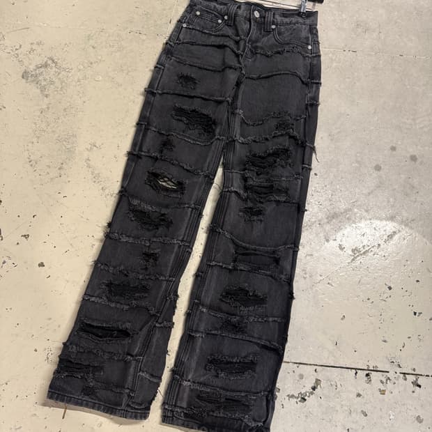 racer worldwide washed flag jeans
