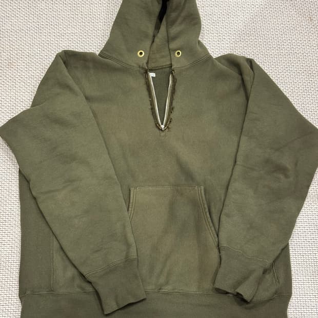 아프레쎄 빈티지 후디 하프 집업 4 올리브