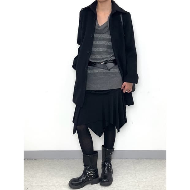 빈티지 블랙 레이어드 스커트