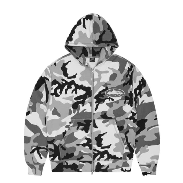 M) 코르테이즈 아일랜드 퍼프 프린트 집업 후드 자켓 카모 