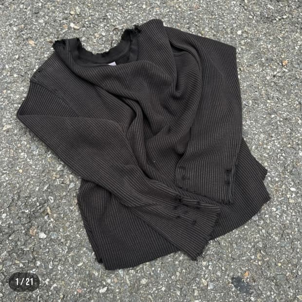 오네이타 와플 롱슬리브 블랙 소버 굿즈 니트