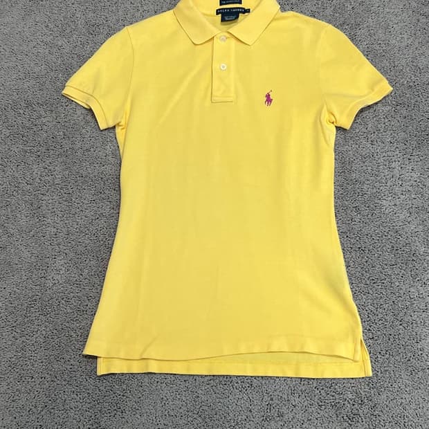 (S) 랄프로렌 우먼스 카라 티 옐로우