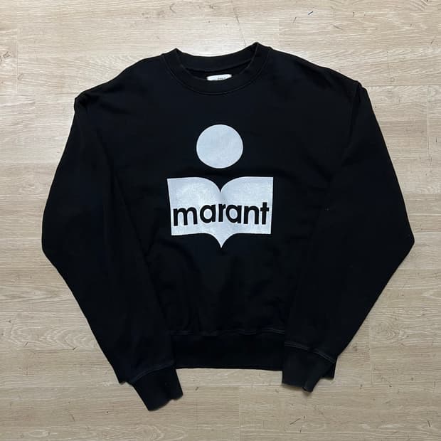 이자벨마랑 에뚜왈 빅로고 맨투맨 크루넥 티셔츠 [블랙] M/95