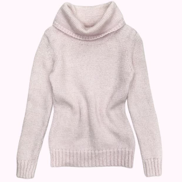 mohair pink turtle-neck knit