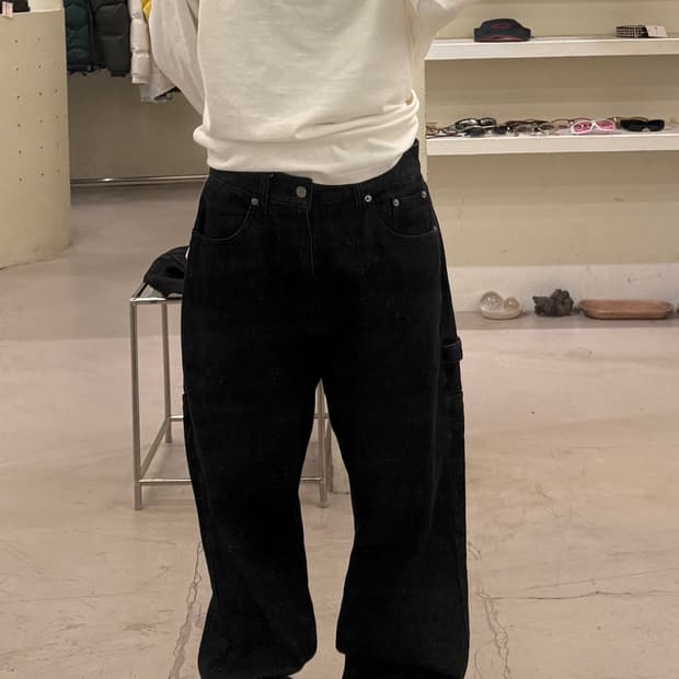 고스트리퍼블릭 카펜터 흑청 와이드 데님 팬츠 U881